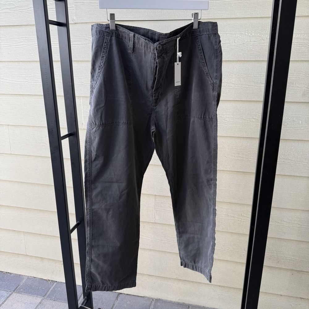 Free People NSF Button Fly Pants Charcoal Size 32 Made In USA 100% Cotton NWT